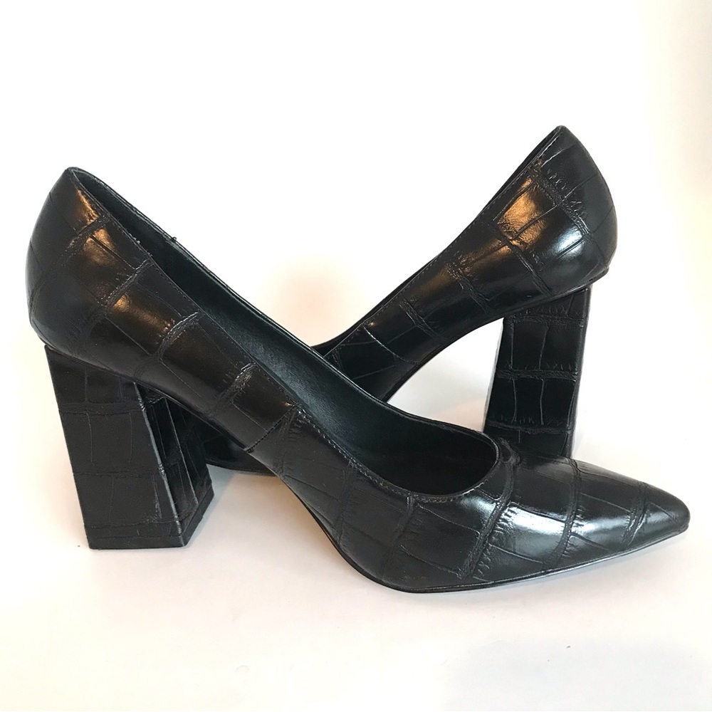Chinese Laundry Kyra Black Crocodile-Embossed Pointed-Toe Pumps (8.5) NWOT! - Picture 8 of 15